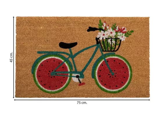 Tapis d'entrée en PVC imprimé marron 45x75