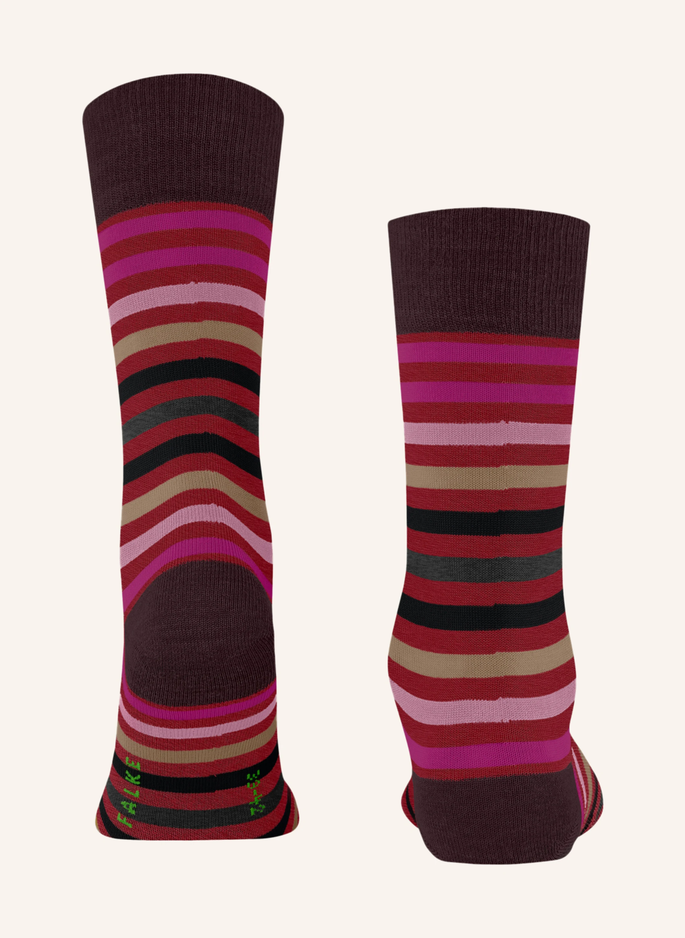FALKE Strümpfe TINTED STRIPE mit Merinowolle