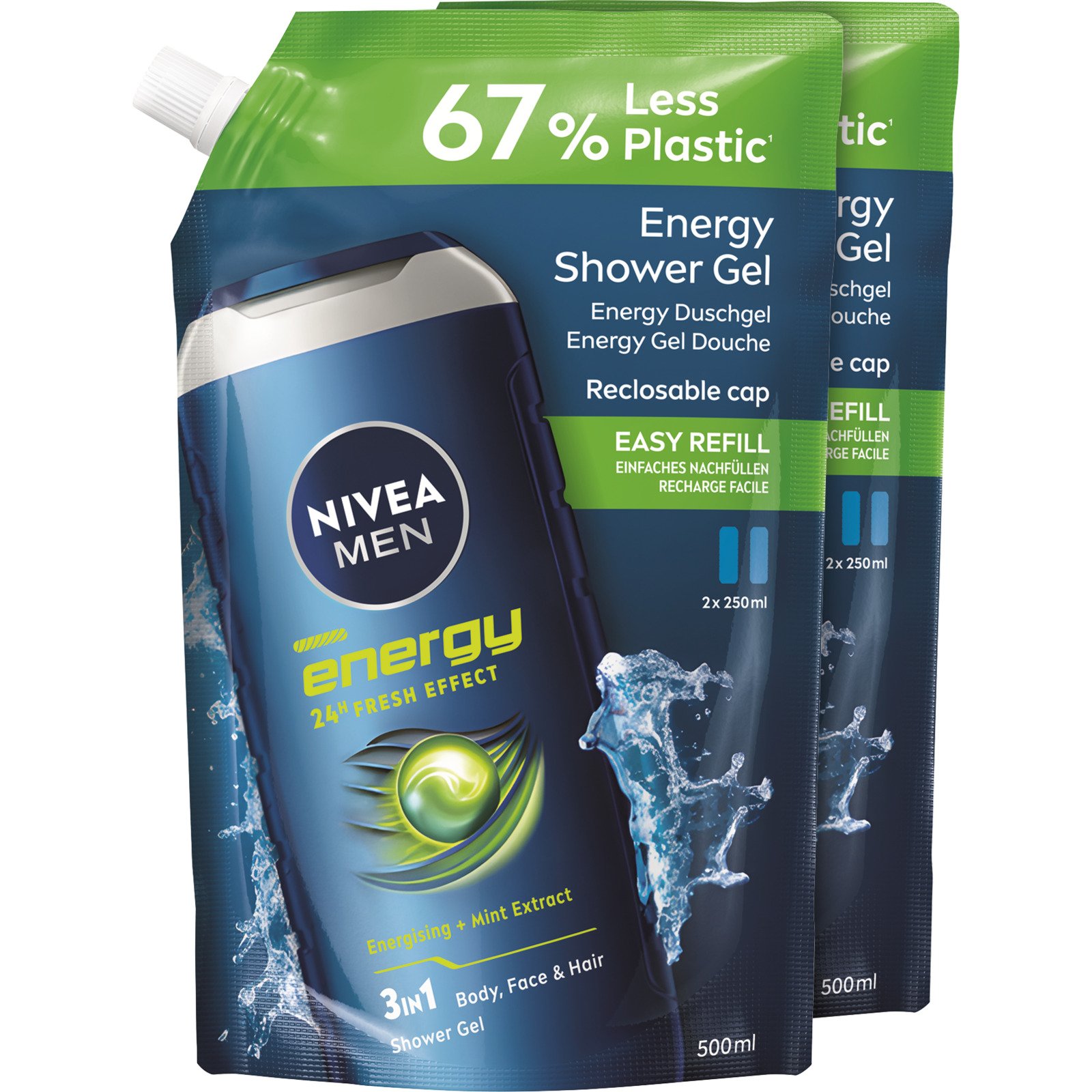 Nivea Dusch Men Energy Refill Duo 2 x 500 ml