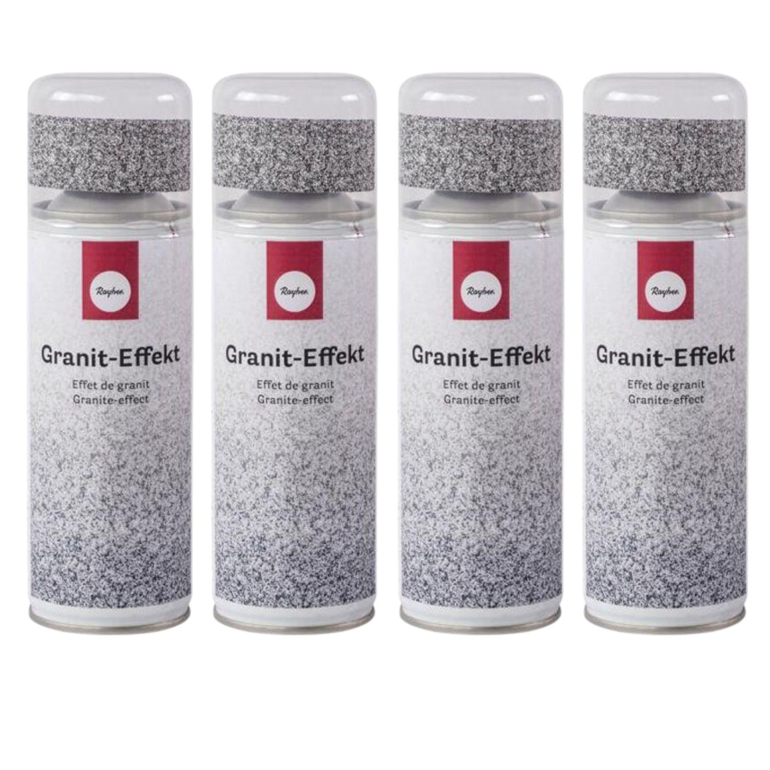 4 sprays de peinture effet granit 200 ml - gris