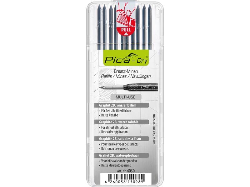 Pica Ersatz-Minen Pica DRY Graphit, 10 Stück Tieflochmarkerminen