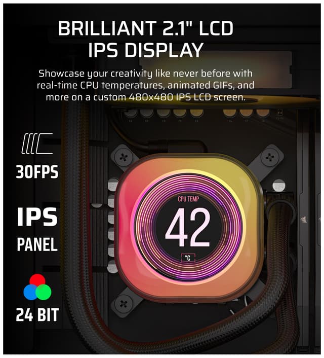 Corsair iCUE LINK TITAN 240mm RX LCD CPU-vandkøler (sort)