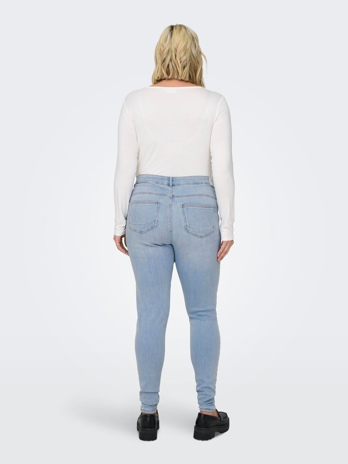 CARPOWER Mittlere Taille Skinny Fit Jeans Light Blue Denim