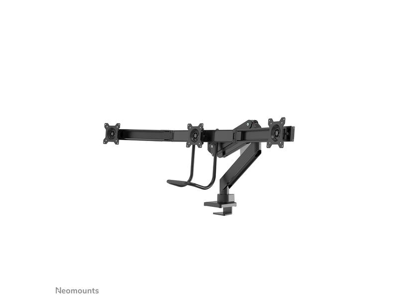 NEOMOUNTS Tischhalterung NM-D775DX3 bis 18 kg – Schwarz Neig-, Schwenk- und Drehbare Halterung für drei Flachbildschirme bis 27