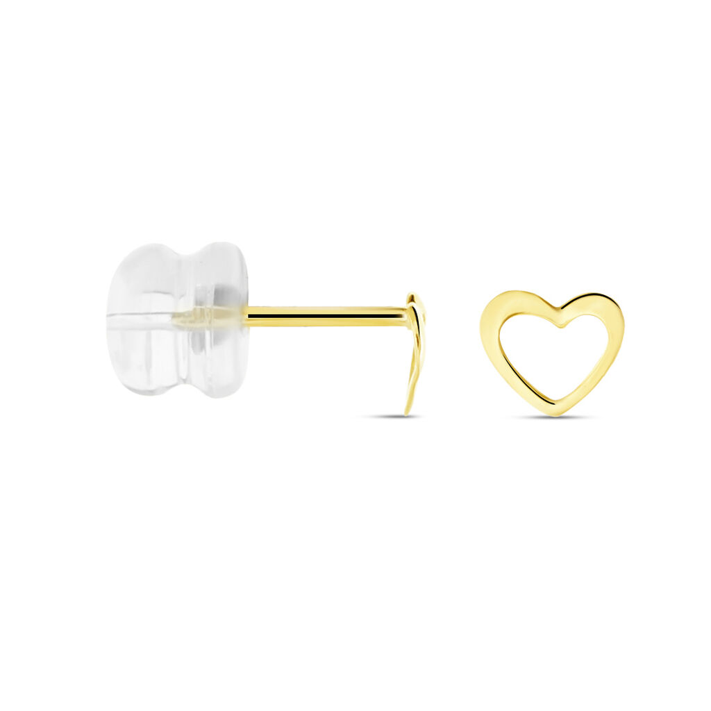 Boucles D'oreilles Puces Anne-maudae Coeurs Or Jaune