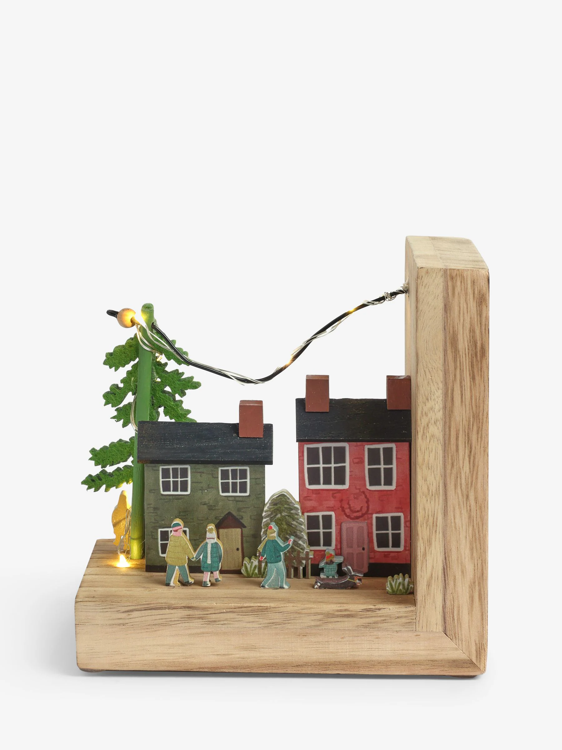 Wooden House Scene Bookend