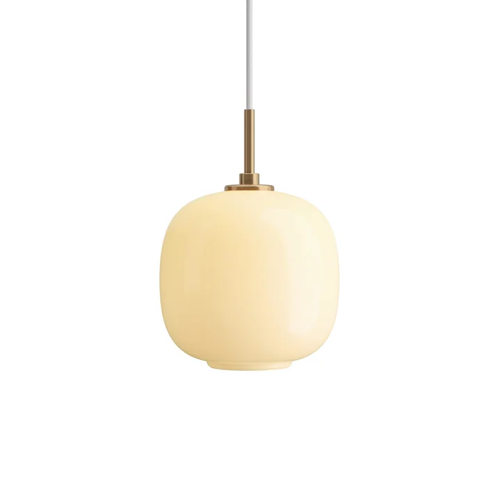 Louis Poulsen - VL45 Radiohus Pendelleuchte, Ø 17,5 cm, Messing / glossy pale yellow