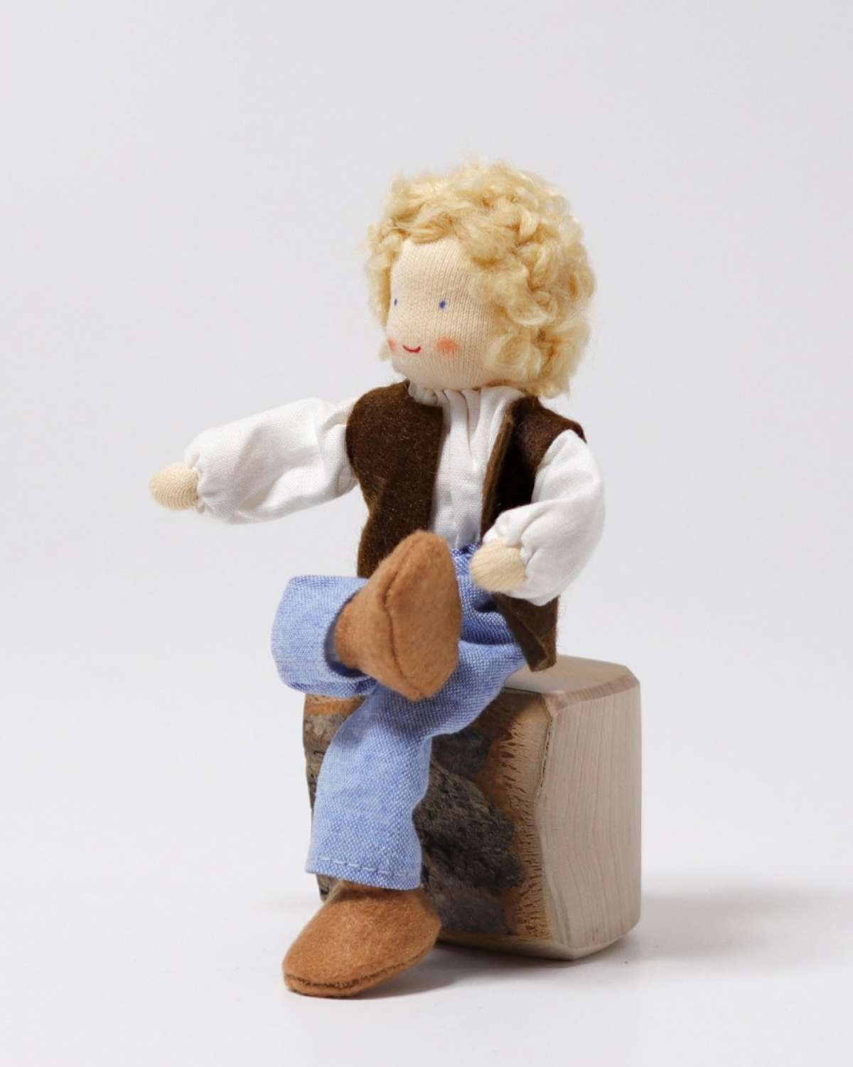 Dukke m/ fleksibel kropp – Liten 13cm – Håndlaget | Flexible Doll