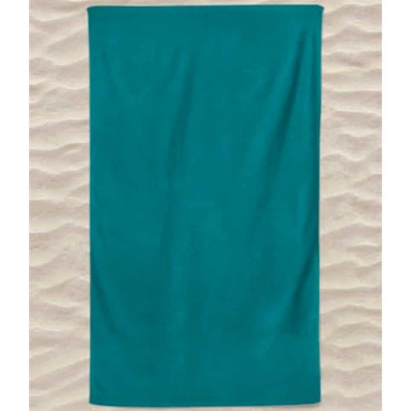 Casa de Praia Toalha de Praia Algodão Lisa 180 x 100 cm Azul Turquesa