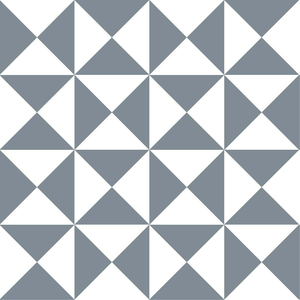 Stickers carrelage 15 x 15 cm - triangles gris et blanc