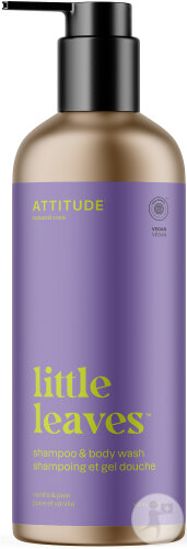 Attitude Little Leaves 2-En-1 Shampoing Et Gel Nettoyant Vanille Et Poire Flacon-Pompe 473ml