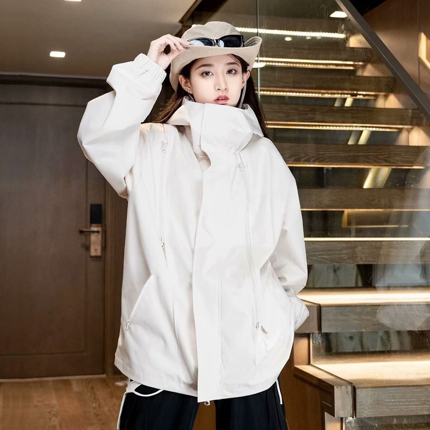 Guromo - Oversized jas met capuchon en rits