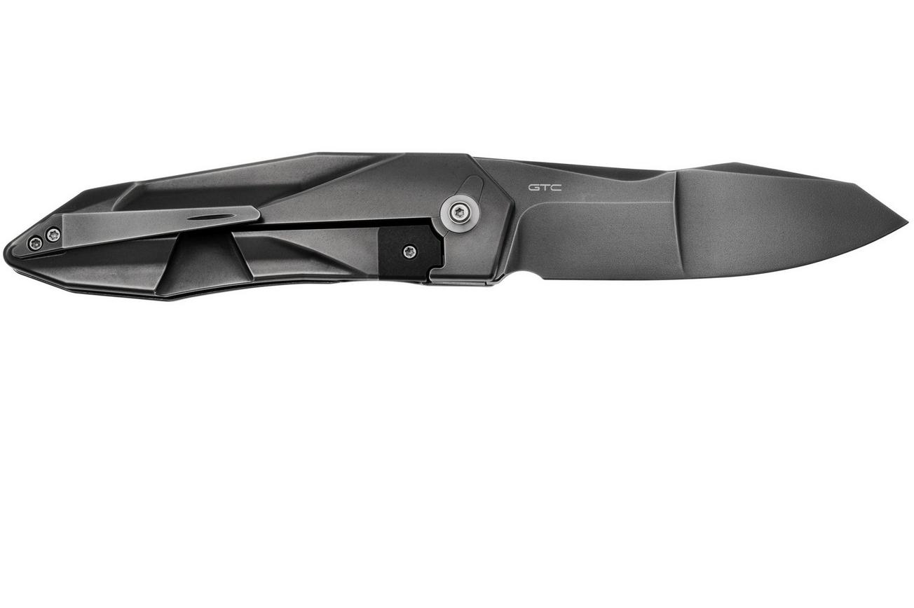 WE Knife Solid WE22028-6 CPM-20CV Dark Gray Bead Blasted Titanium, zakmes