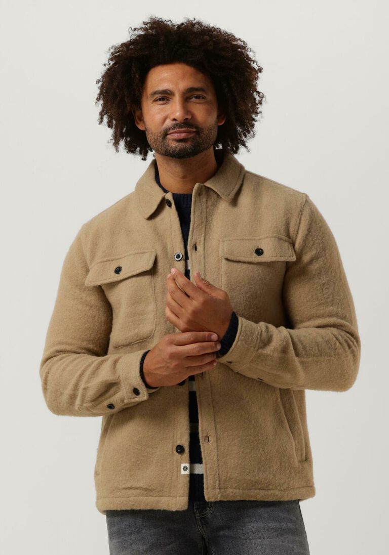ANERKJENDT zand anerkjendt overshirt aklion boiled wool overshirt