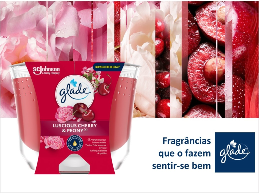 VELA LONGA DURAÇÃO GLADE CHERRY & PEONY 204G