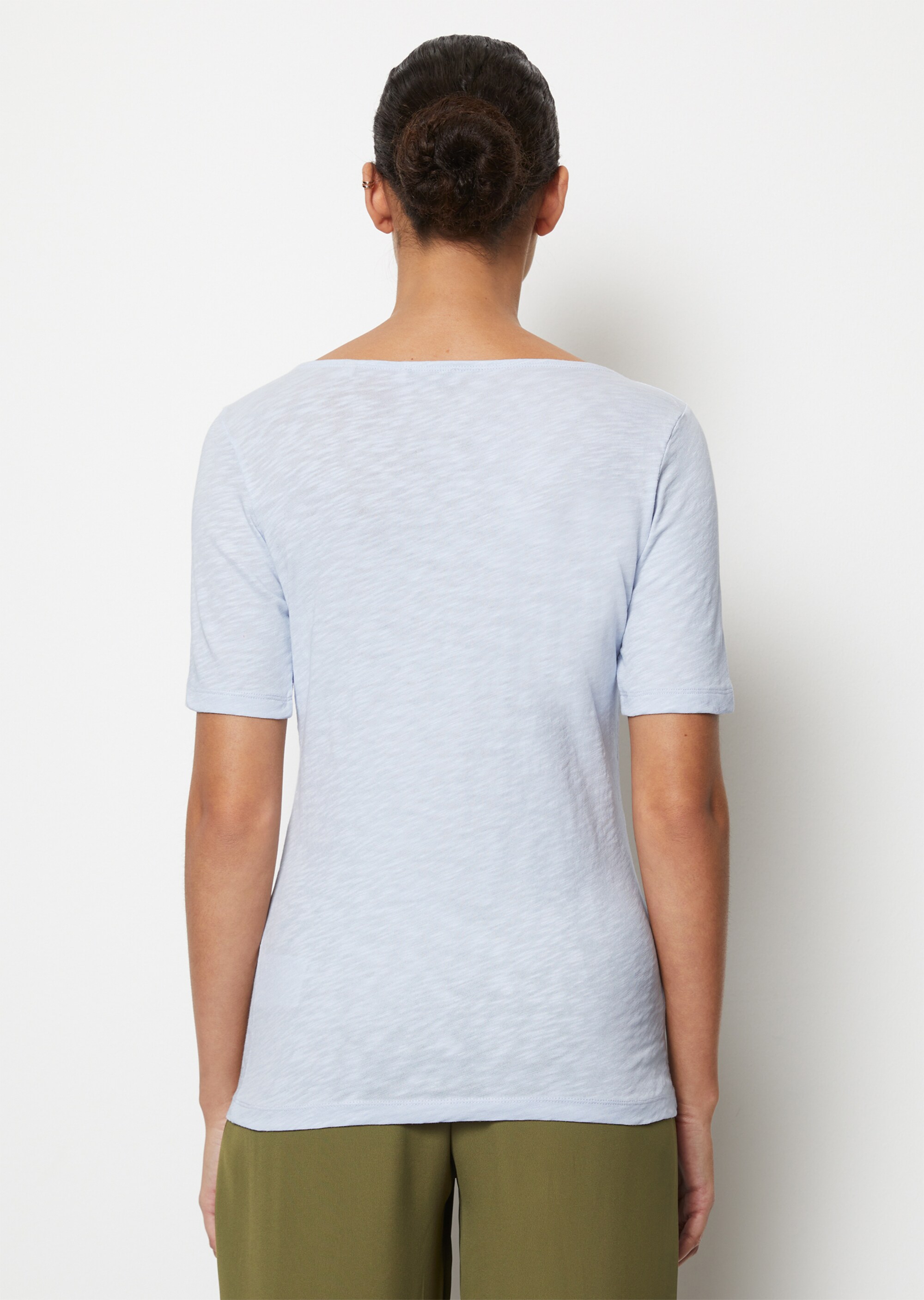 U-Boot-T-Shirt regularaus softem Slub-Jersey