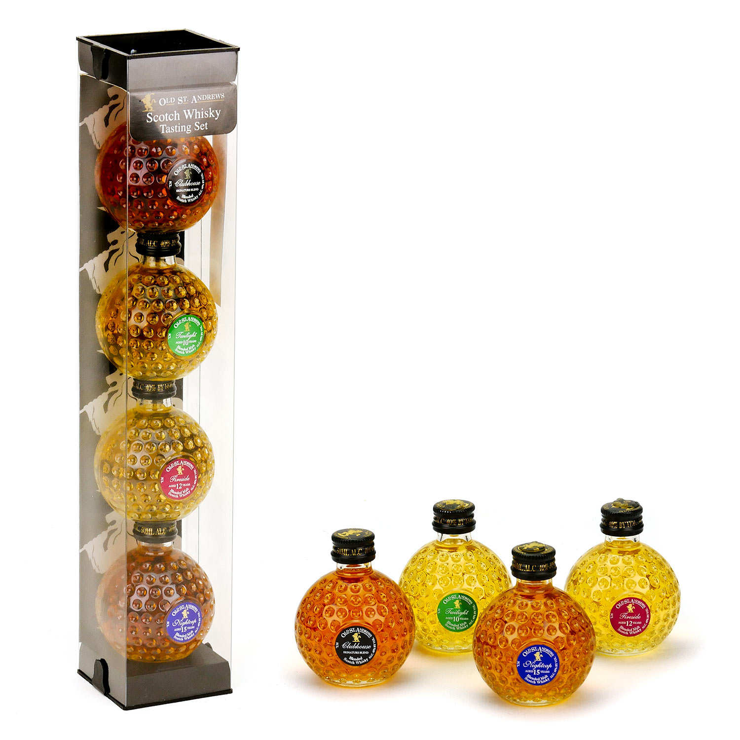 Collection de 4 Whisky Old St Andrews - balles de golf 40%