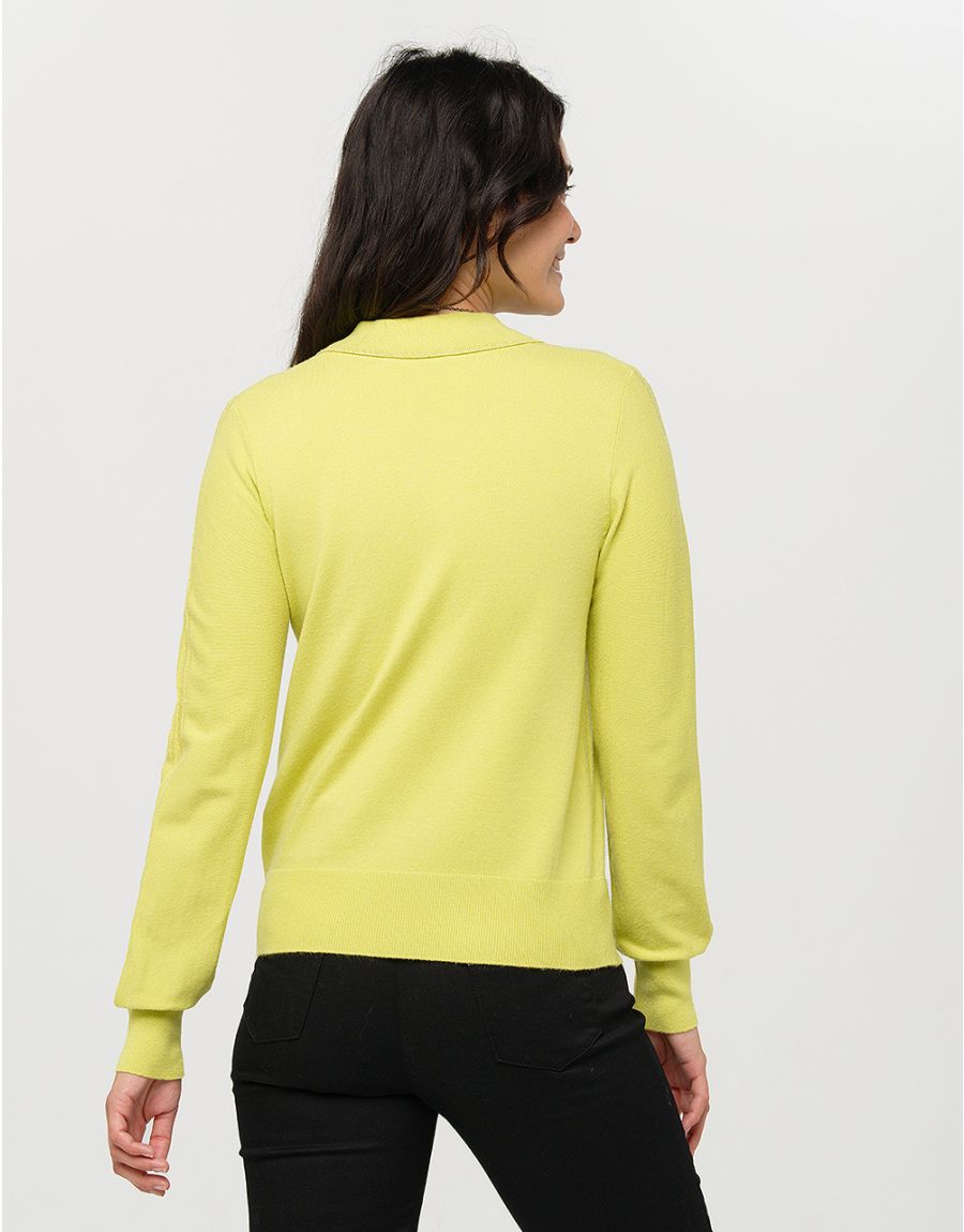 Pull vert anis col polo