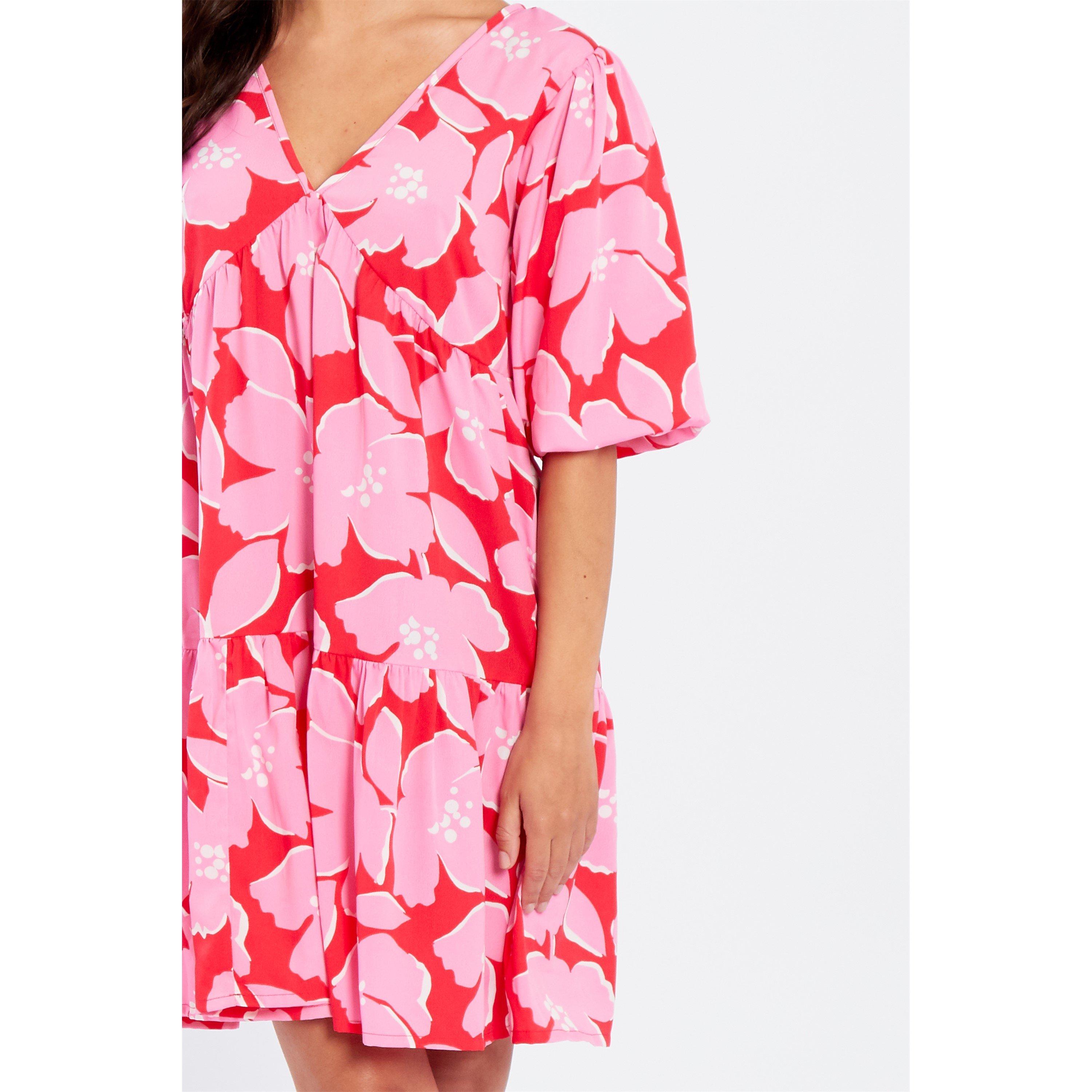 Be You V V Neck Smock Mini Dress