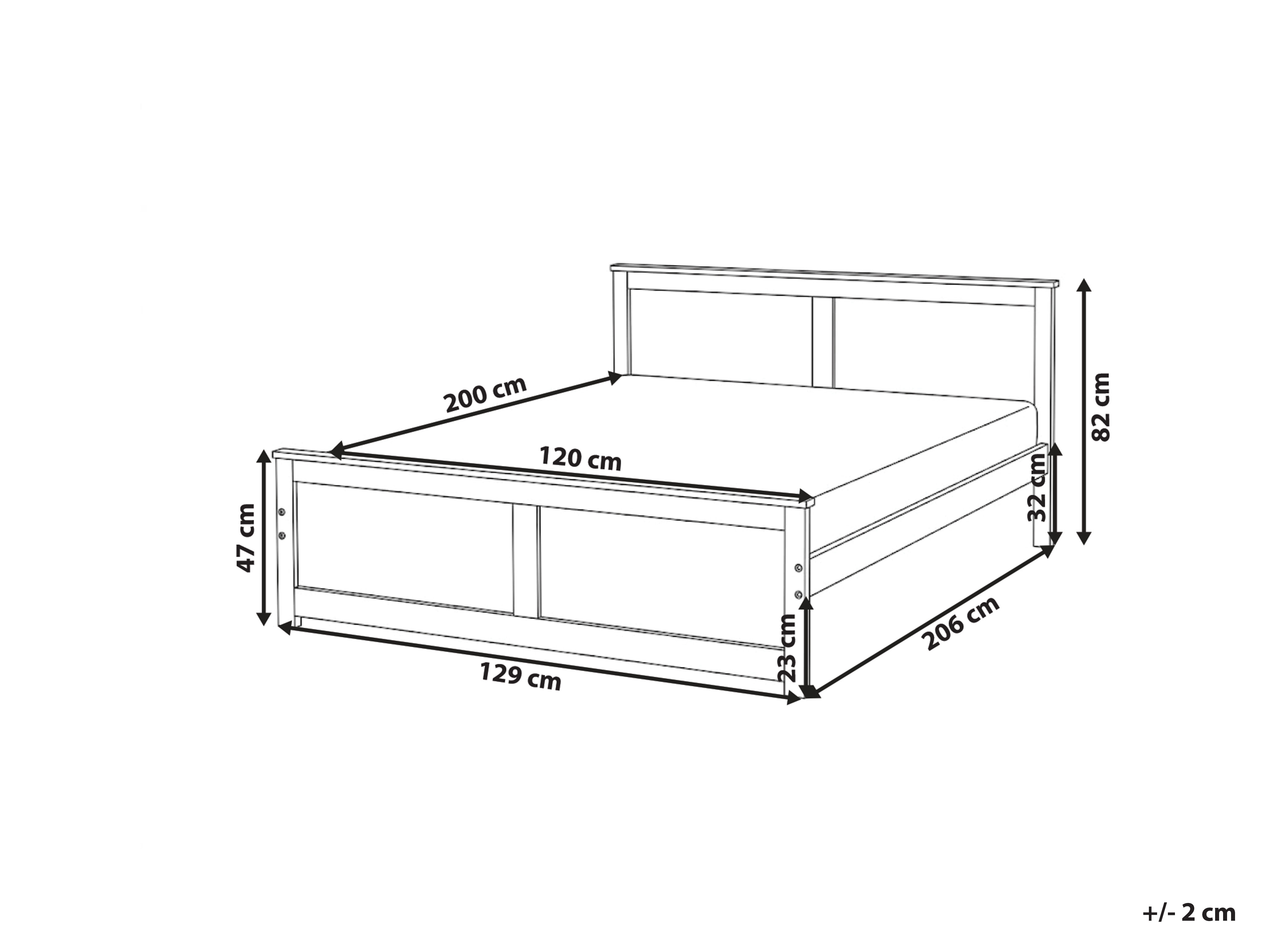Bed Dennenhout DAUPHIN 120 x 200 cm Lichtbruin