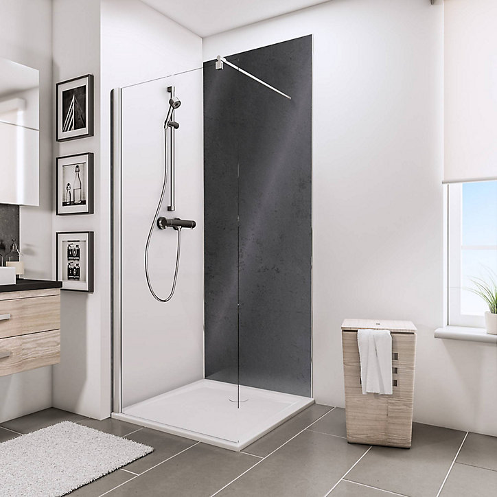 Panneau mural salle de bains 100 x 210 cm, Schulte DécoDesign Brio, ardoise brillant