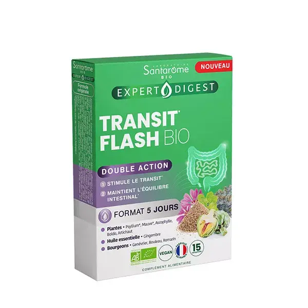Santarome - Transit Flash Bio - Auxiliar Digestivo - 15 comprimidos