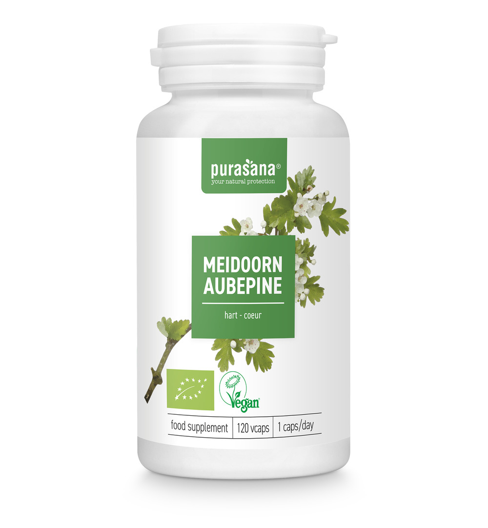 Purasana Meidoorn/Aubepine Vegan Bio (120 vega capsules)