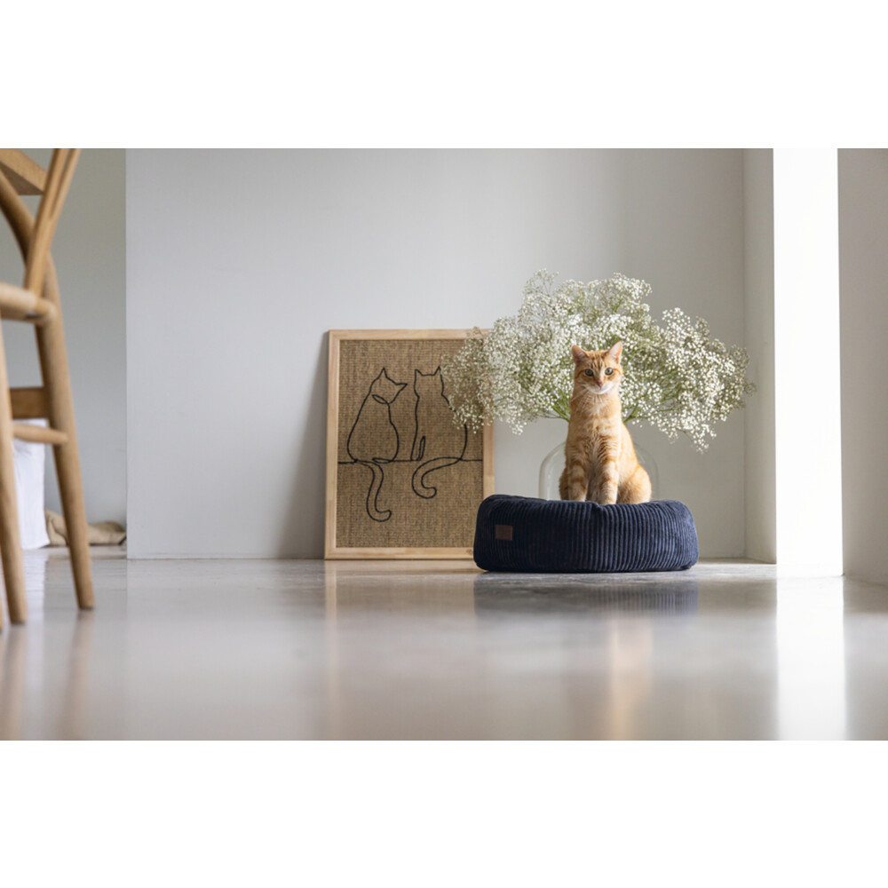 Designed by Lotte Ligmand Ribbed Kat Antraciet 50 x 50 x 17 cm