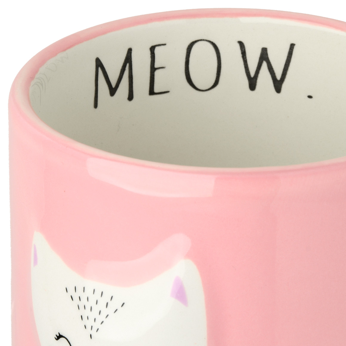 Topolino Tasse mit Katzen-Motiv rosa