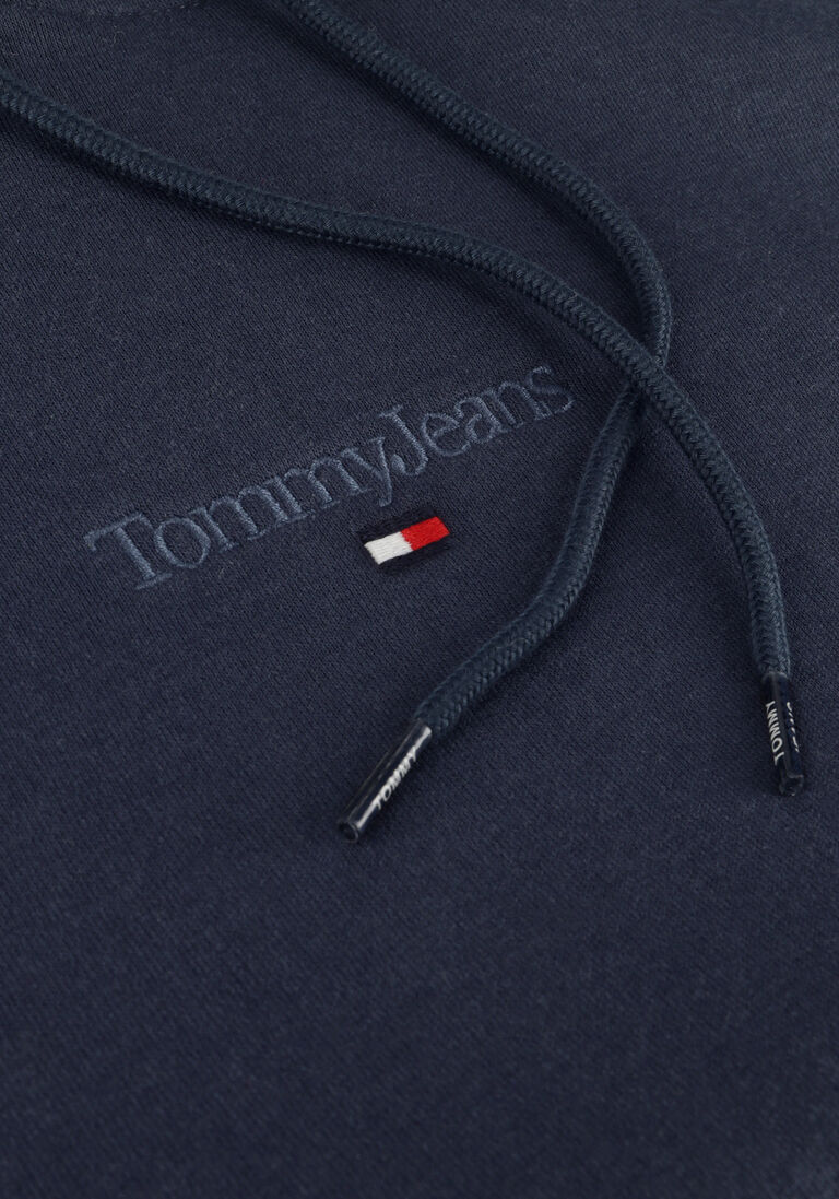 TOMMY JEANS donkerblauwe tommy jeans sweater reg tonal linear logo hoodie