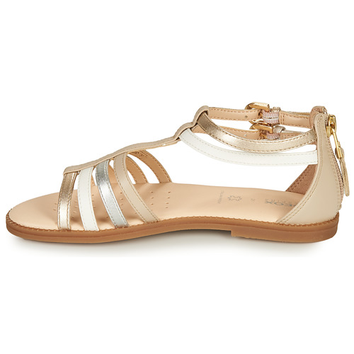 Geox - SANDAL KARLY GIRL - Beige / Argenté / Blanc