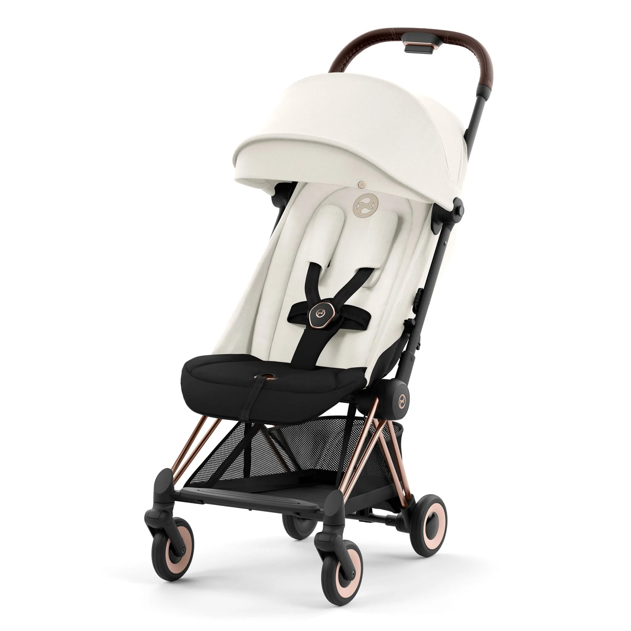 Cybex Poussette Coya - Cadre or rose avec siège blanc cassé