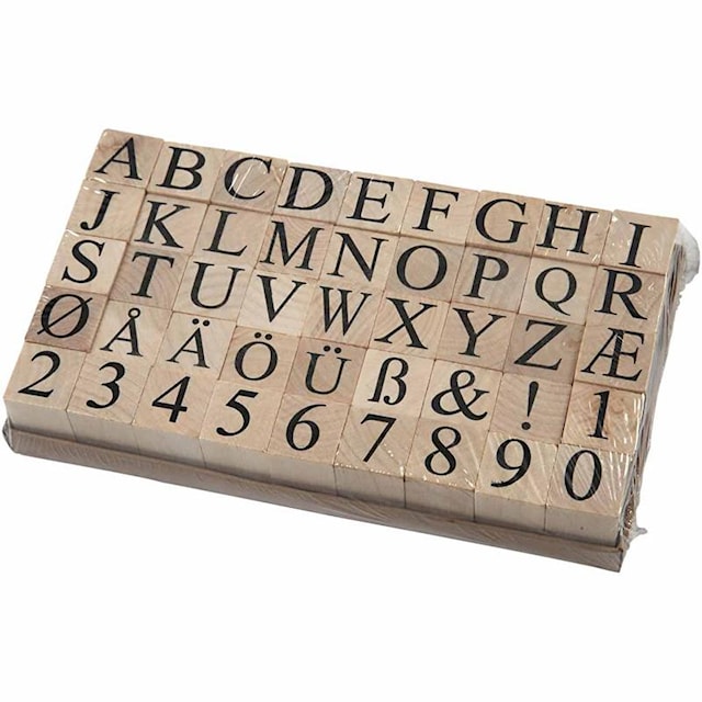 Stempelsett, str. 20x20 mm, 45 stk./ 1 pk.