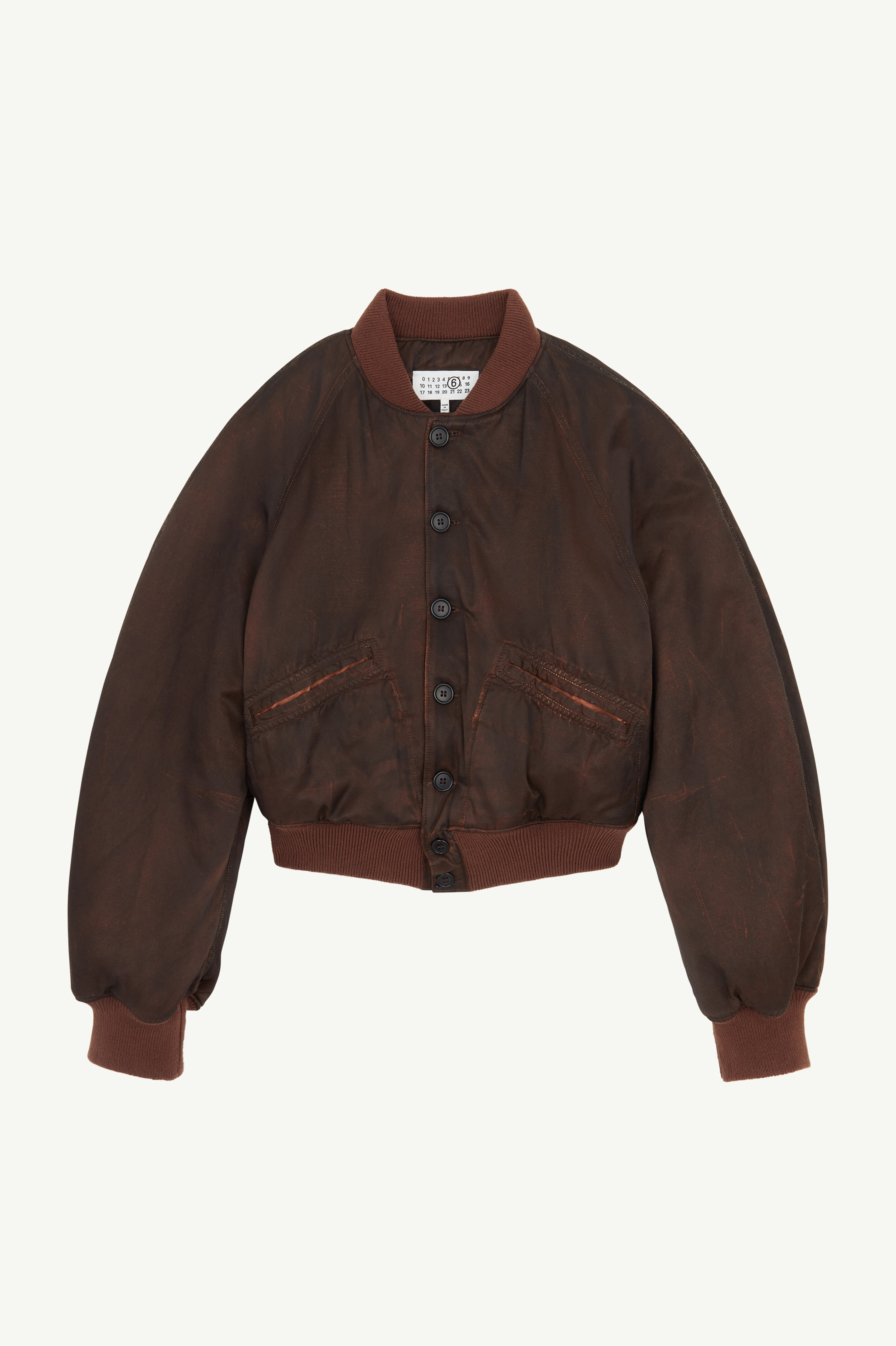 Veste bomber en coton-viscose pour femme | MM6 Brun