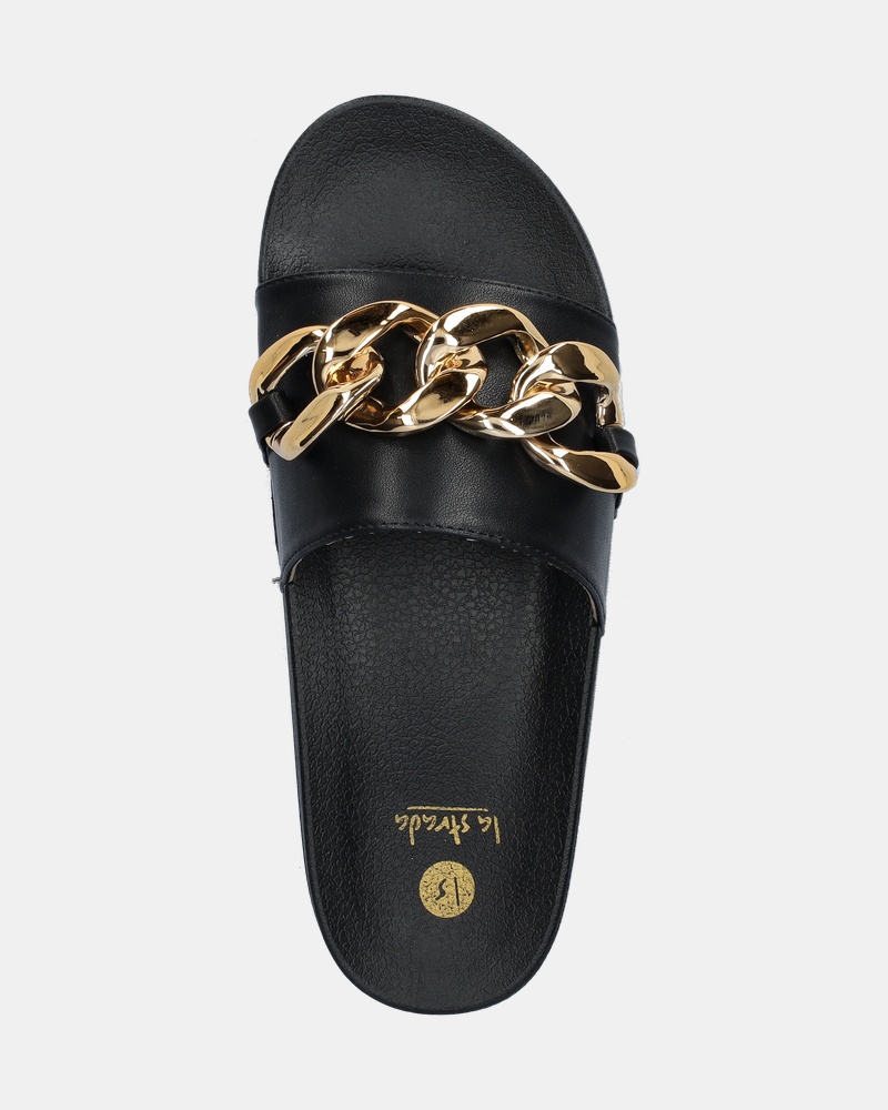 La Strada Slippers  - zwart