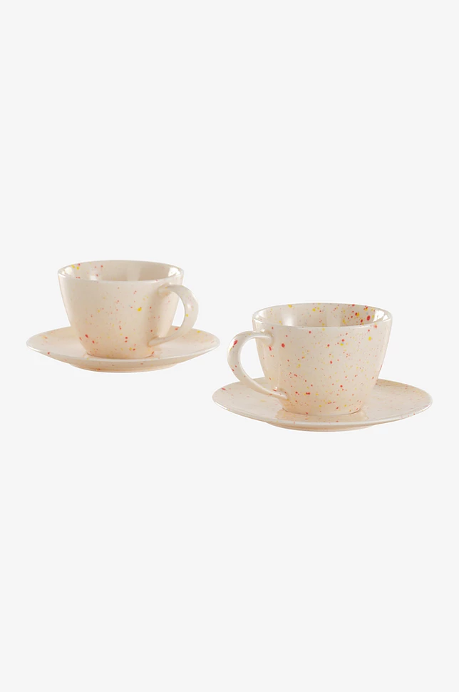 SPRINKLE kopp med koppeskål 2-pakke