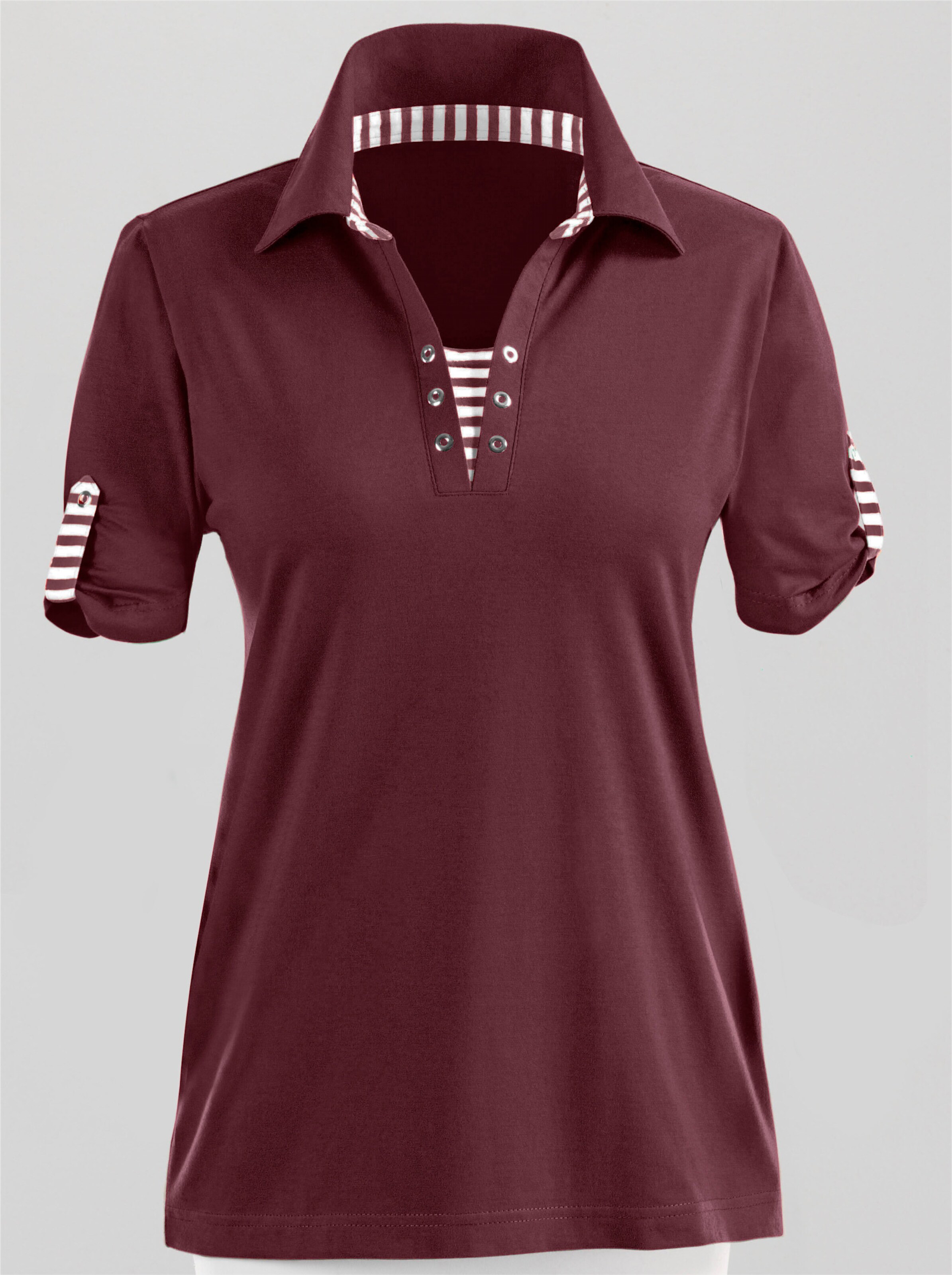Kurzarmshirt in bordeaux