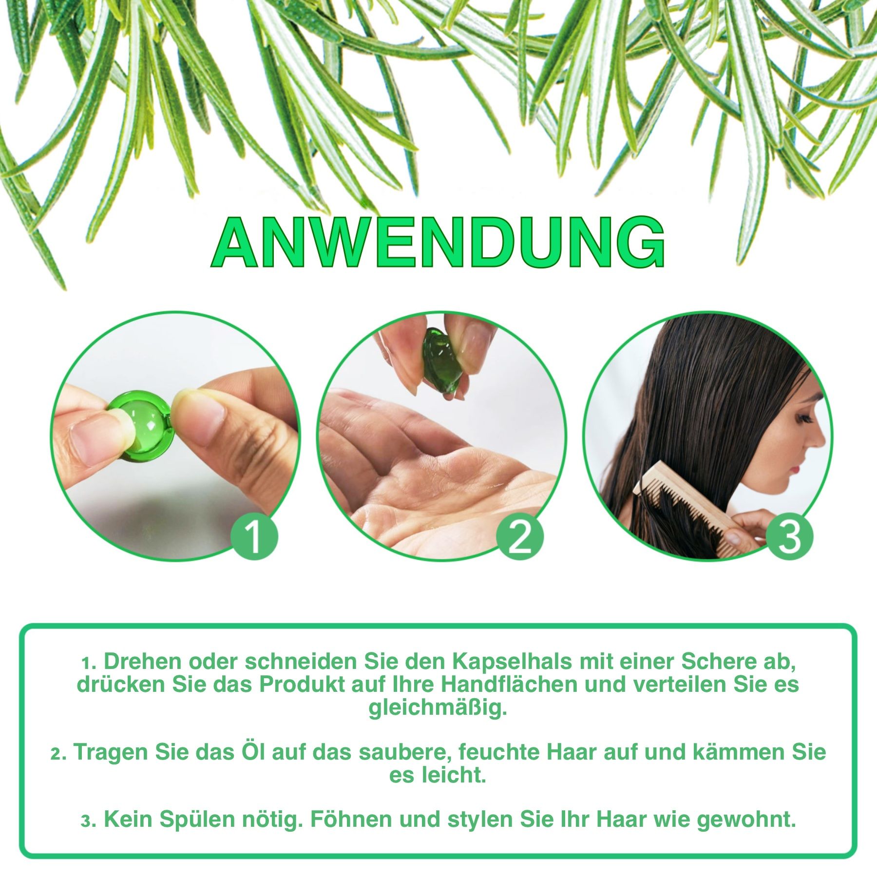 ALIVER Haaröl Rosmarinöl für Haarwachstum in Kapseln