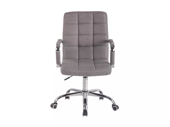 Chaise de bureau - Tissu & Métal chromé - Gris - Deli
