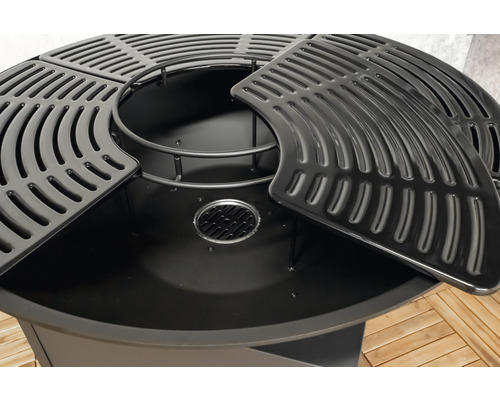 SenS-Line tuinmeubel barbecue haard, geëmailleerd staal, zwart, geëmailleerd stalen grillrooster, inclusief grillrooster en aslade