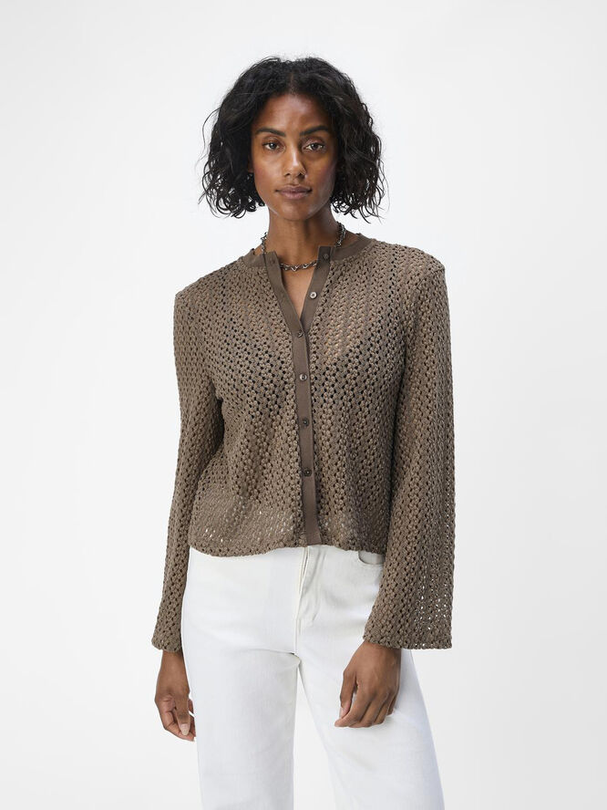 Object OBJHELENA L/S CARDIGAN 134 Mole