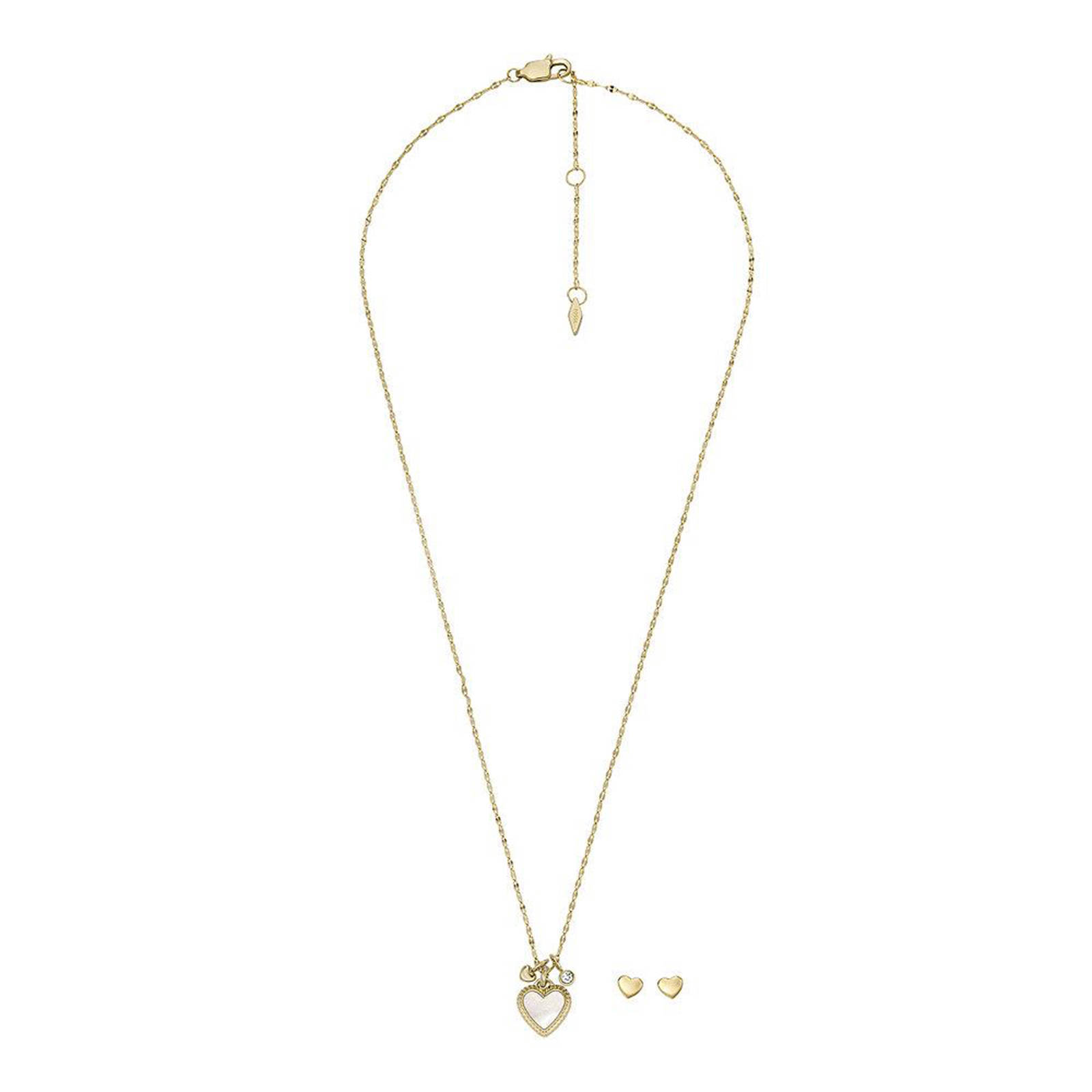 Fossil collier + oorbellen JF04246SET goudkleurig