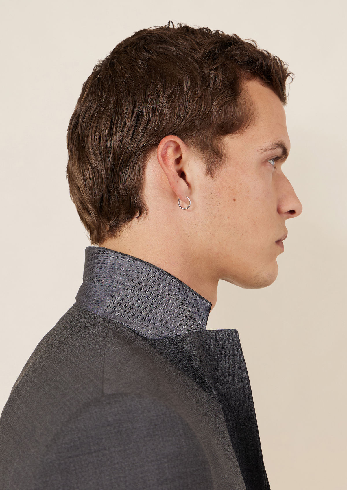 Veste de costume voyage Regular en laine Marzotto unie grise