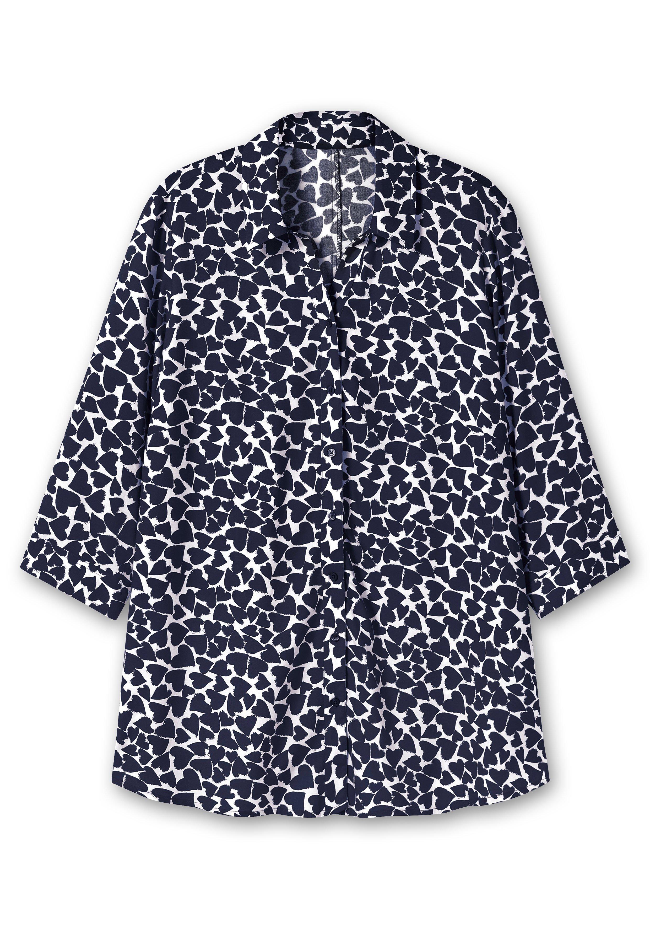 Bluse mit Herz-Alloverprint und 3/4-Ärmeln