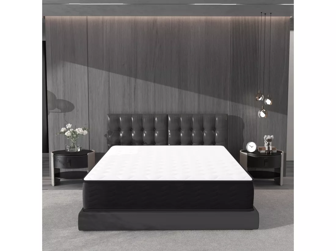 Matelas 90x190 cm à Ressort - Épaisseur 20cm - Matelas à Ressort avec Mousse de Mémoire de Forme - zones de confort adaptative
