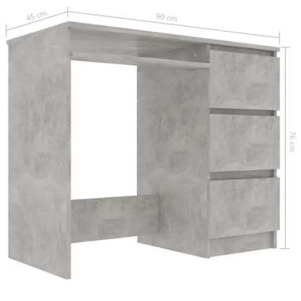vidaXL - Bureau - Grijs - Bewerkt hout