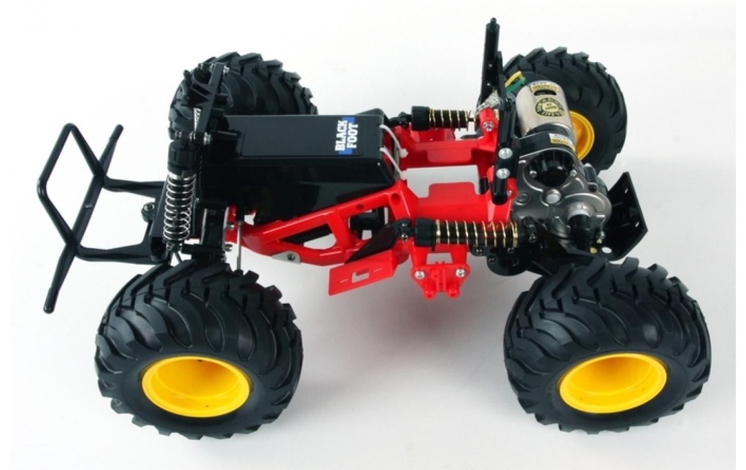 Monster Truck Blackfoot, RWD Bausatz mit ESC, 1:10<br>2WD Monstertruck Bausatz mit klassischer Tamiya Blackfoot Karosserie