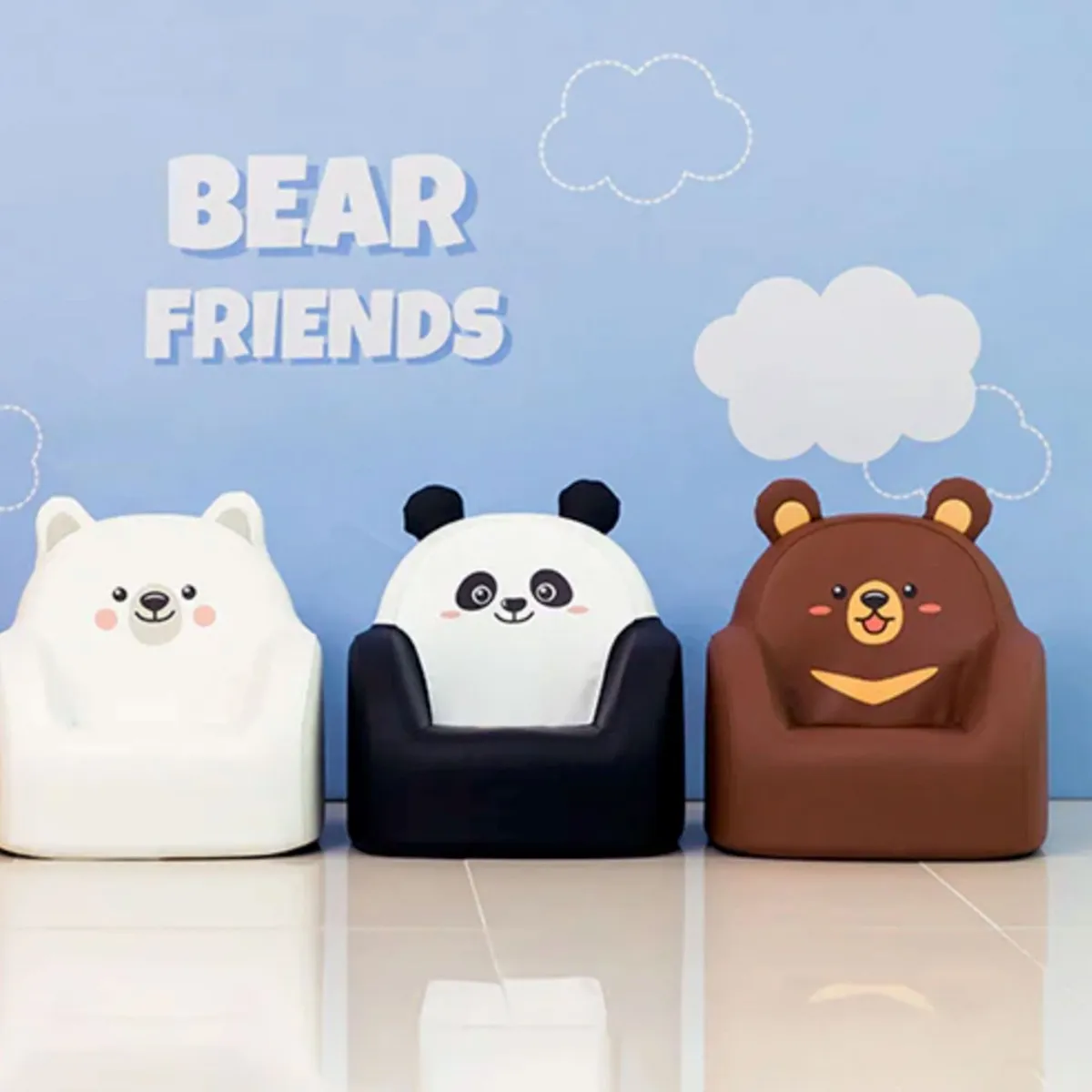 Baby Care Canapé pour Enfants en Cuir Soffkin - Panda