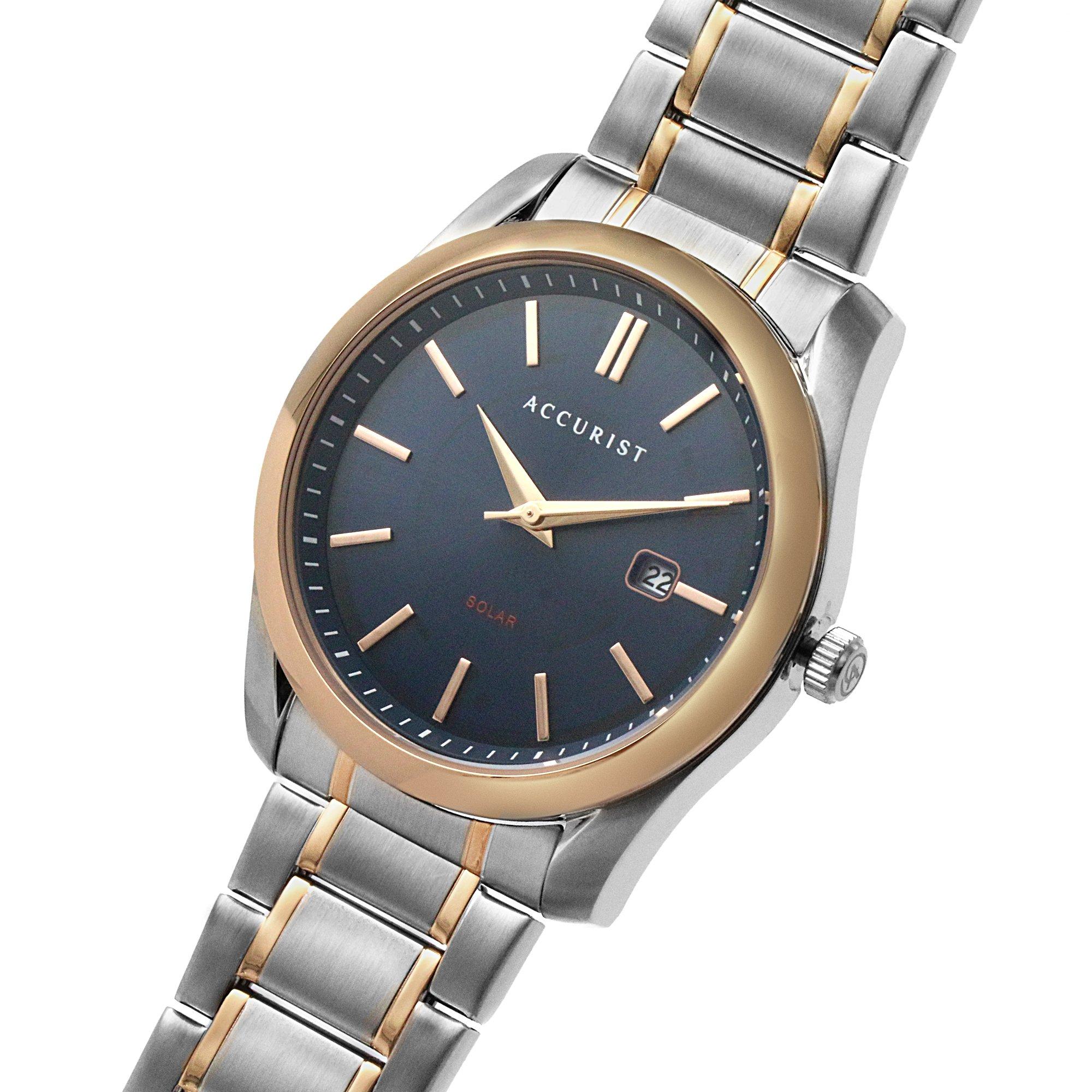Accurist Mens Accurist Blue Dial Two Tone Watch