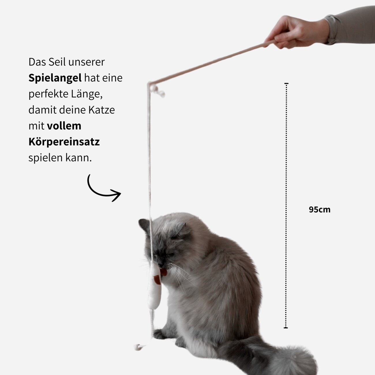 Minty&Marla Spielangel mit Katzenminze Katzenspielzeug beige/ braun/ grau